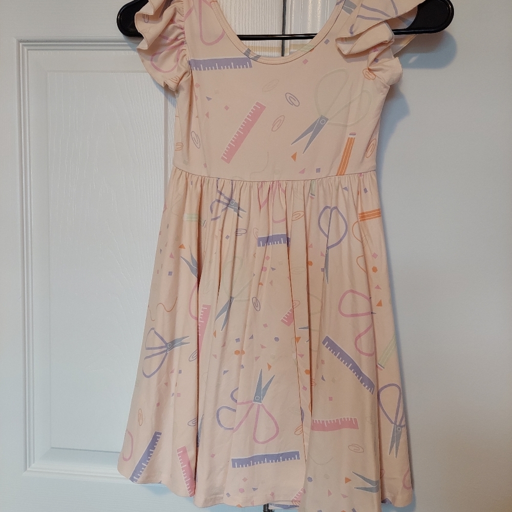 Dot Dot Smile- School Supply dress and leggings size 5/6